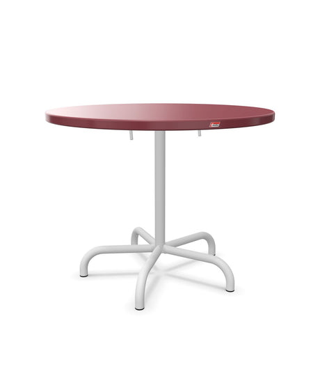 Schaffner Säntis Table repas rabattable Ø92cm Bordeaux 38 Blanc 90 