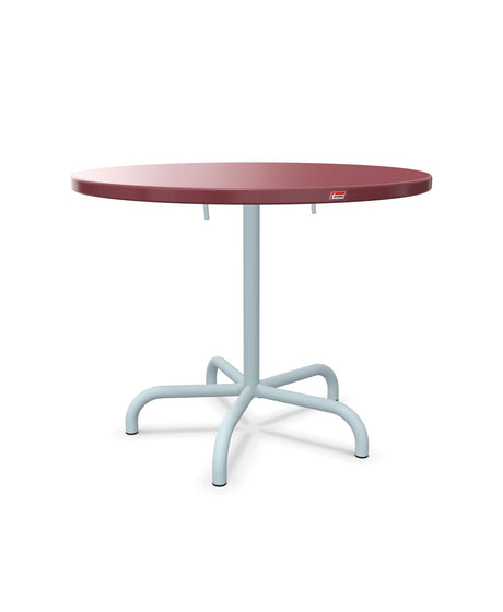 Schaffner Säntis Table repas rabattable Ø92cm Bordeaux 38 Bleu Pastel 51 