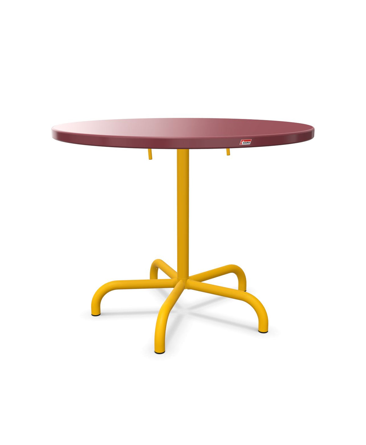Schaffner Säntis Table repas rabattable Ø92cm Bordeaux 38 Jaune 11 
