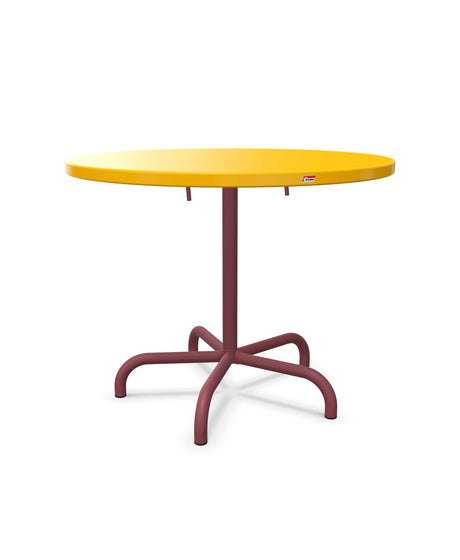 Schaffner Säntis Table repas rabattable Ø92cm Jaune 11 Bordeaux 38 