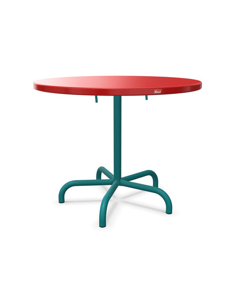 Schaffner Säntis Table repas rabattable Ø92cm Rouge 30 Bleu Kali 56 