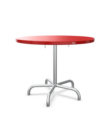 Schaffner Säntis Table repas rabattable Ø92cm Rouge 30 Galvanisé à chaud 02 