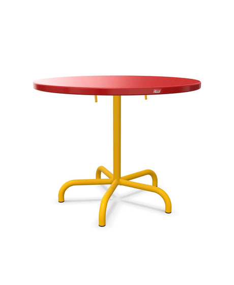 Schaffner Säntis Table repas rabattable Ø92cm Rouge 30 Jaune 11 
