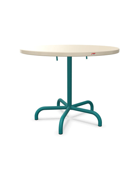 Schaffner Säntis Table repas rabattable Ø92cm Sable Pastel 15 Bleu Kali 56 