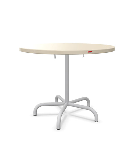 Schaffner Säntis Table repas rabattable Ø92cm Sable Pastel 15 Gris Argent 78 