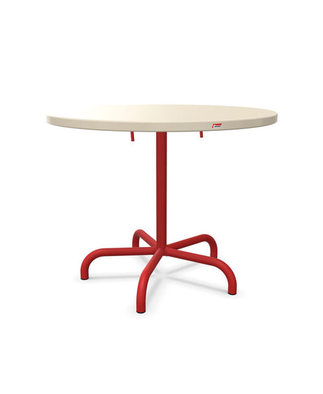 Schaffner Säntis Table repas rabattable Ø92cm Sable Pastel 15 Rouge 30 