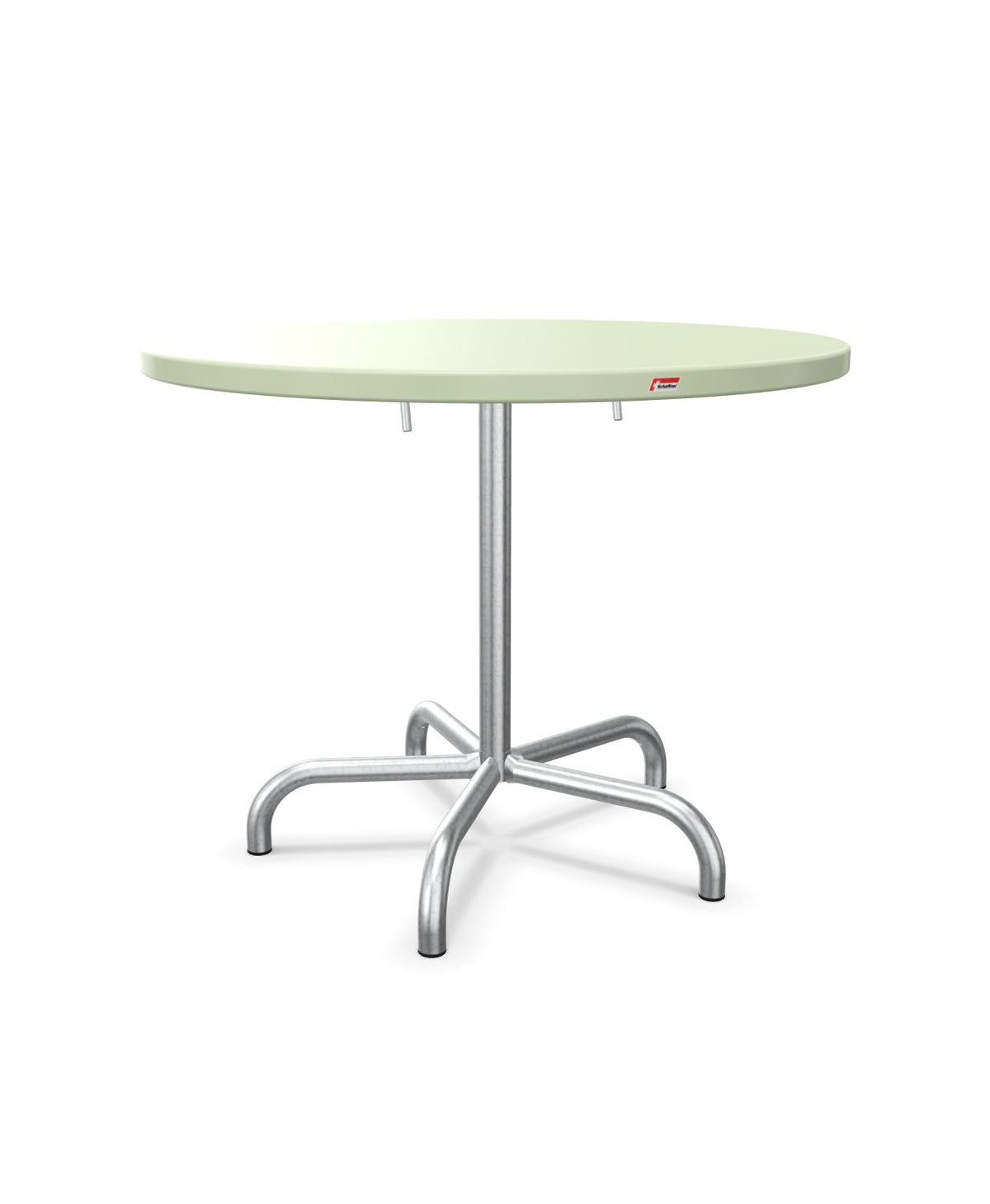 Schaffner Säntis Table repas rabattable Ø92cm Vert Pastel 64 Galvanisé à chaud 02 