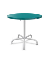 Schaffner Säntis Table repas rabattable ronde Ø80cm Bleu Kali 56 Gris Argent 78 