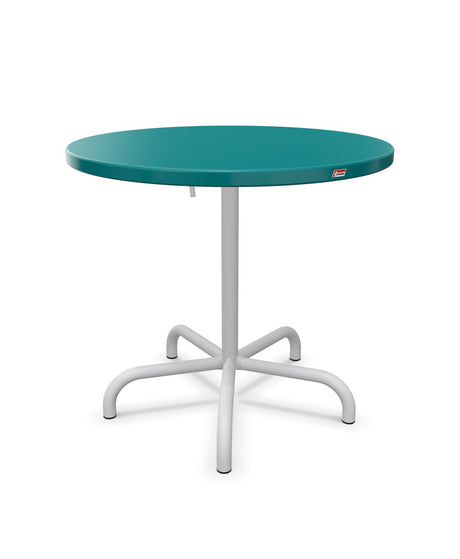 Schaffner Säntis Table repas rabattable ronde Ø80cm Bleu Kali 56 Gris Argent 78 