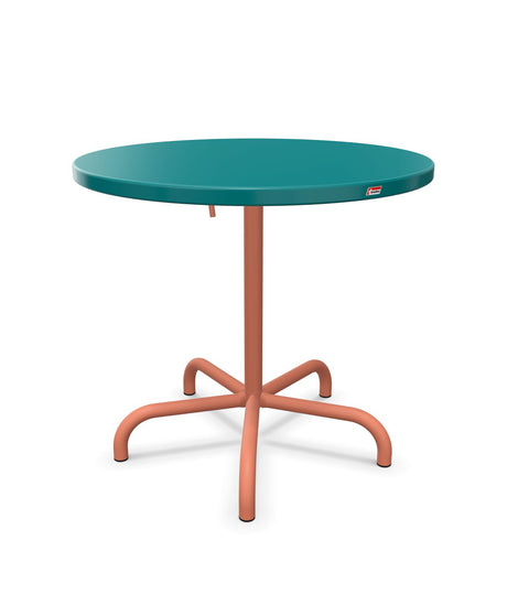 Schaffner Säntis Table repas rabattable ronde Ø80cm Bleu Kali 56 Terracotta 84 