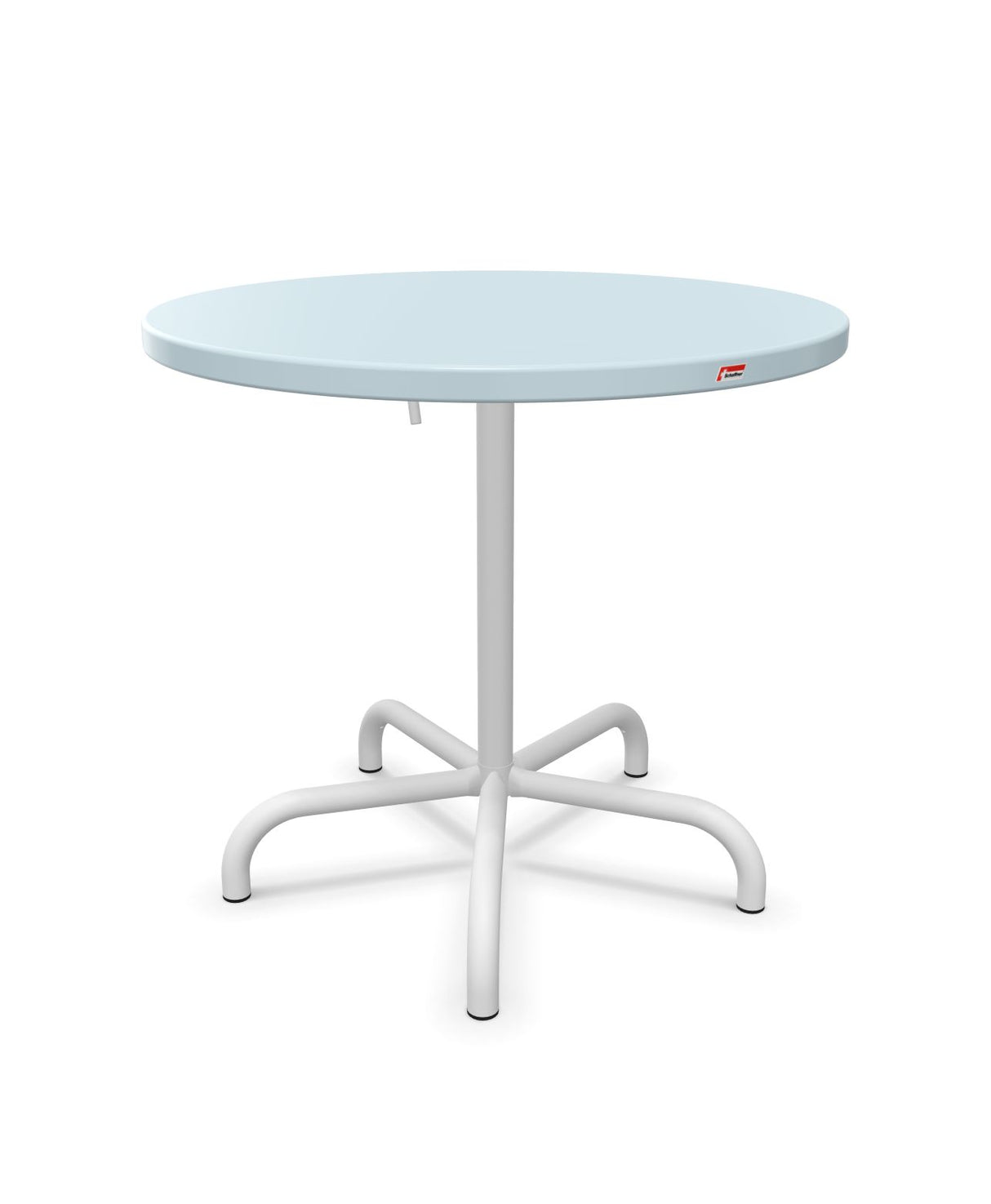 Schaffner Säntis Table repas rabattable ronde Ø80cm Bleu Pastel 51 Blanc 90 