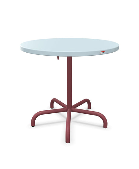 Schaffner Säntis Table repas rabattable ronde Ø80cm Bleu Pastel 51 Bordeaux 38 