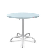 Schaffner Säntis Table repas rabattable ronde Ø80cm Bleu Pastel 51 Gris Argent 78 