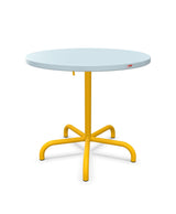Schaffner Säntis Table repas rabattable ronde Ø80cm Bleu Pastel 51 Jaune 11 