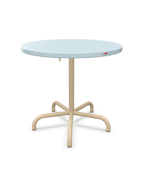 Schaffner Säntis Table repas rabattable ronde Ø80cm Bleu Pastel 51 Marron Pastel 83 