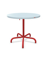 Schaffner Säntis Table repas rabattable ronde Ø80cm Bleu Pastel 51 Rouge 30 