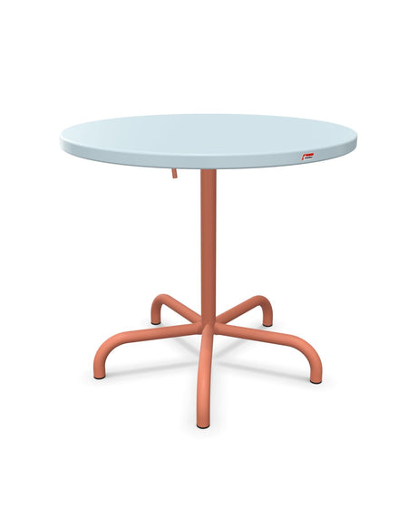 Schaffner Säntis Table repas rabattable ronde Ø80cm Bleu Pastel 51 Terracotta 84 