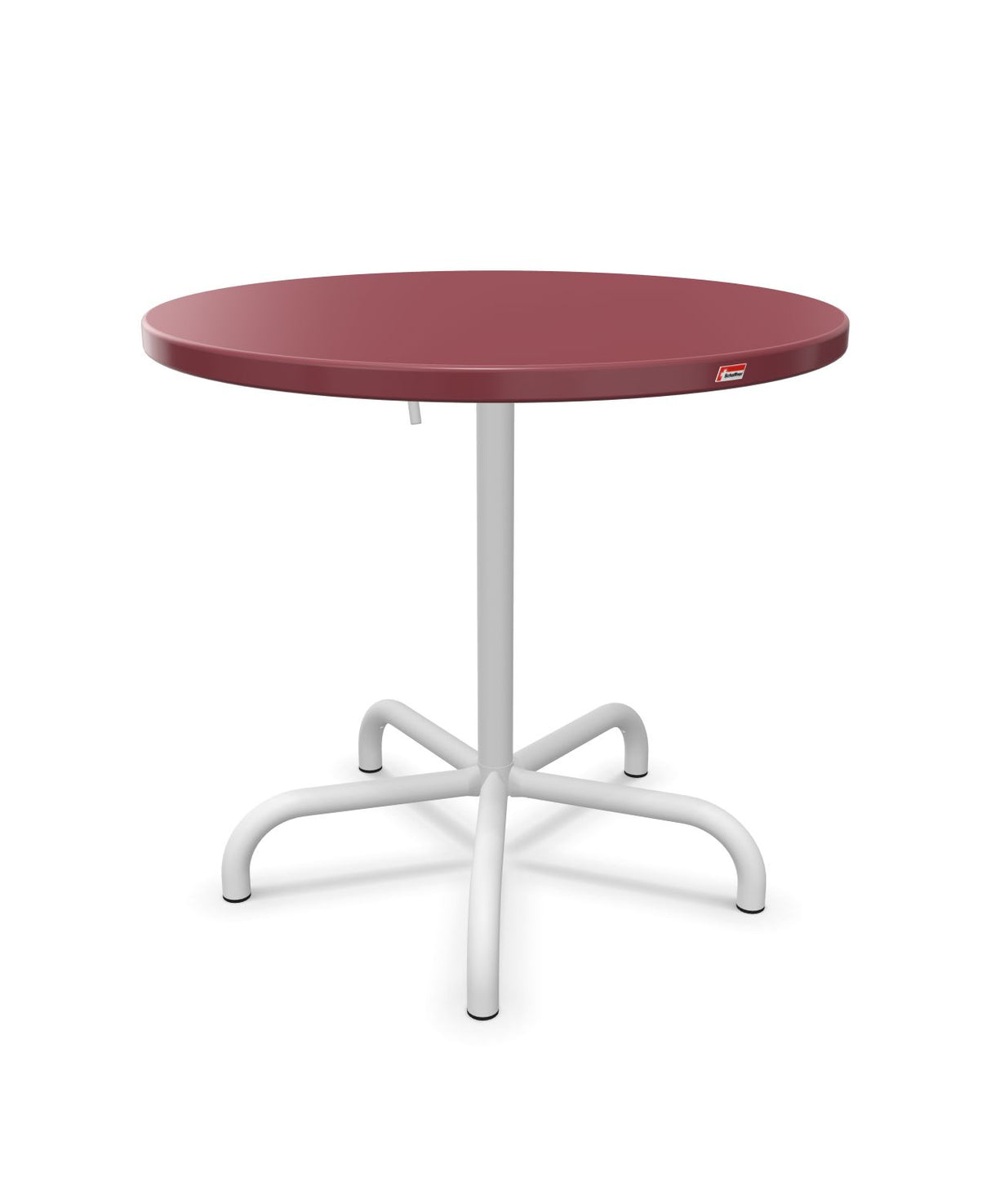 Schaffner Säntis Table repas rabattable ronde Ø80cm Bordeaux 38 Blanc 90 