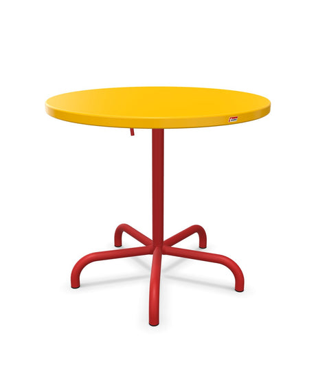 Schaffner Säntis Table repas rabattable ronde Ø80cm Jaune 11 Rouge 30 