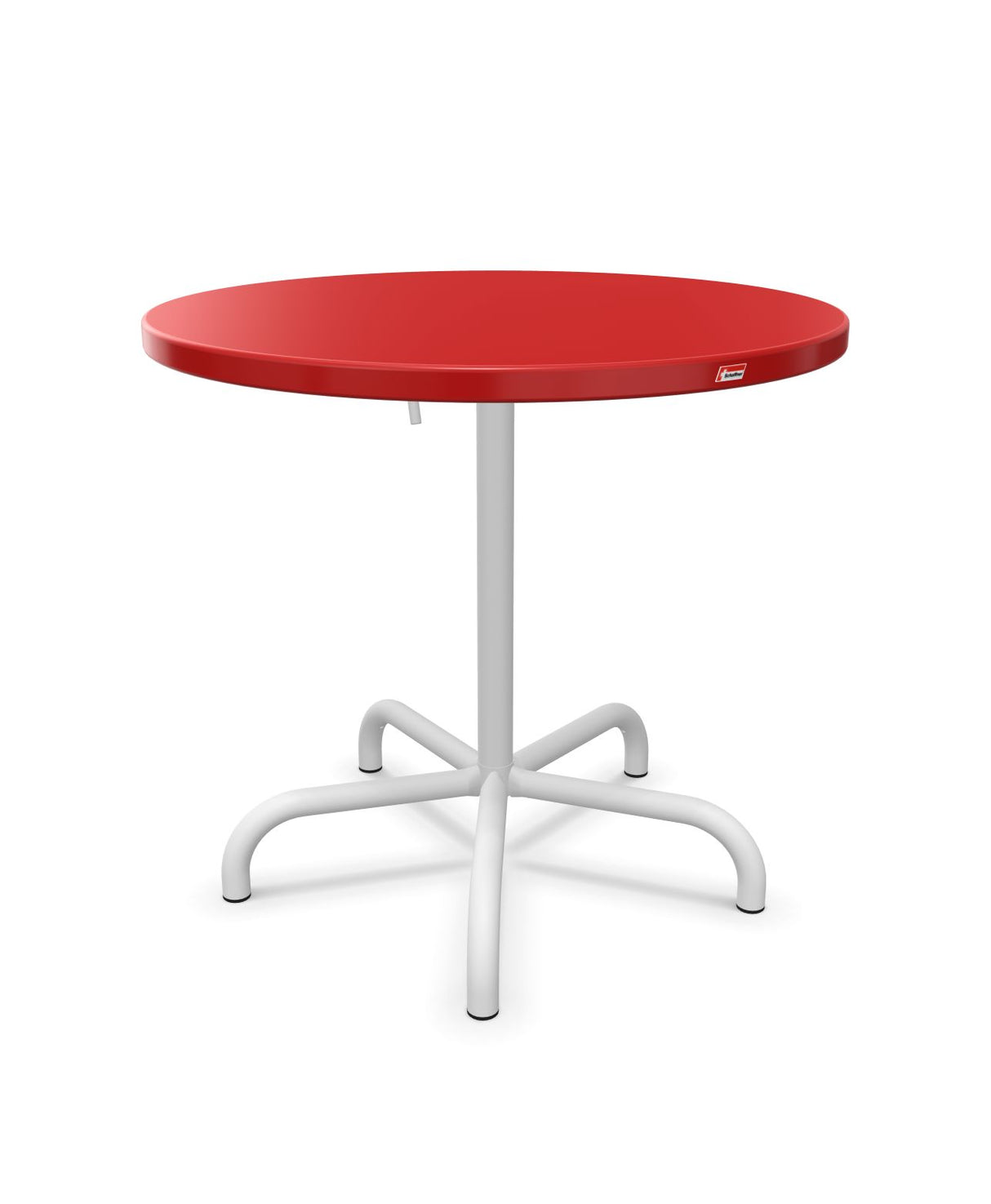 Schaffner Säntis Table repas rabattable ronde Ø80cm Rouge 30 Blanc 90 