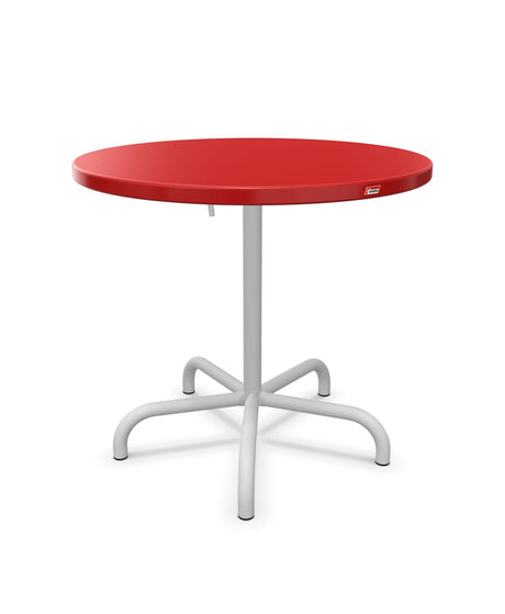 Schaffner Säntis Table repas rabattable ronde Ø80cm Rouge 30 Gris Argent 78 