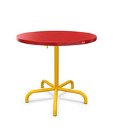 Schaffner Säntis Table repas rabattable ronde Ø80cm Rouge 30 Jaune 11 
