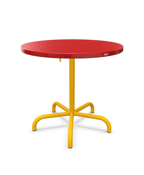 Schaffner Säntis Table repas rabattable ronde Ø80cm Rouge 30 Jaune 11 