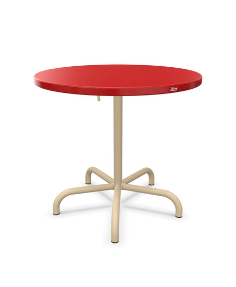 Schaffner Säntis Table repas rabattable ronde Ø80cm Rouge 30 Marron Pastel 83 