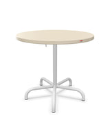Schaffner Säntis Table repas rabattable ronde Ø80cm Sable Pastel 15 Blanc 90 