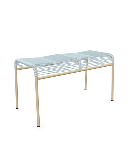 Schaffner Säntis Tabouret 2 places Spaghetti Bleu Pastel 51 Marron Pastel 83 