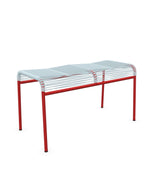 Schaffner Säntis Tabouret 2 places Spaghetti Bleu Pastel 51 Rouge 30 