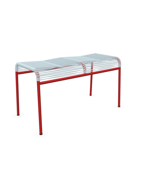 Schaffner Säntis Tabouret 2 places Spaghetti Bleu Pastel 51 Rouge 30 
