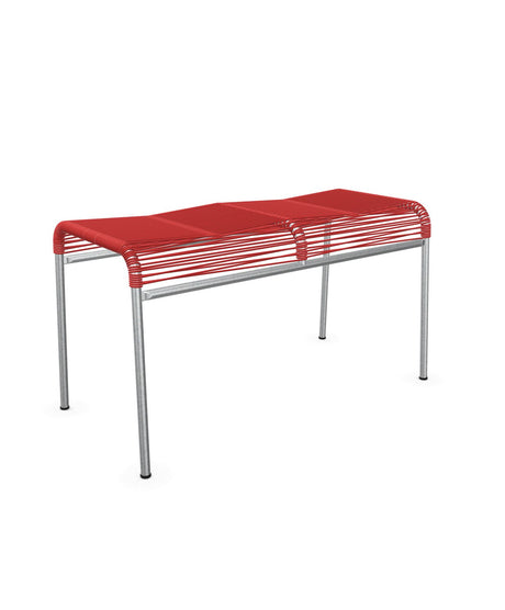 Schaffner Säntis Tabouret 2 places Spaghetti Rouge 30 Galvanisé à chaud 02 