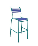 Schaffner Säntis Tabouret de bar à lattes Bleu 53 Bleu Kali 56 