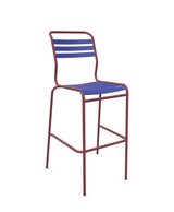 Schaffner Säntis Tabouret de bar à lattes Bleu 53 Bordeaux 38 