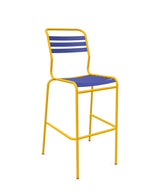 Schaffner Säntis Tabouret de bar à lattes Bleu 53 Jaune 11 