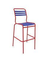 Schaffner Säntis Tabouret de bar à lattes Bleu 53 Rouge 30 