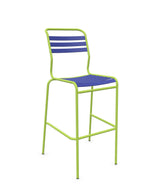 Schaffner Säntis Tabouret de bar à lattes Bleu 53 Vert Clair 63 