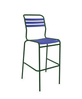 Schaffner Säntis Tabouret de bar à lattes Bleu 53 Vert Sapin 66 