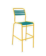 Schaffner Säntis Tabouret de bar à lattes Bleu Kali 56 Jaune 11 