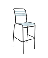 Schaffner Säntis Tabouret de bar à lattes Bleu Pastel 51 Anthracite 77 