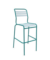 Schaffner Säntis Tabouret de bar à lattes Bleu Pastel 51 Bleu Kali 56 