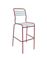 Schaffner Säntis Tabouret de bar à lattes Bleu Pastel 51 Bordeaux 38 