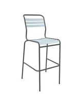 Schaffner Säntis Tabouret de bar à lattes Bleu Pastel 51 Graphite 73 