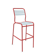 Schaffner Säntis Tabouret de bar à lattes Bleu Pastel 51 Rouge 30 