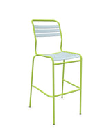 Schaffner Säntis Tabouret de bar à lattes Bleu Pastel 51 Vert Clair 63 