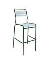 Schaffner Säntis Tabouret de bar à lattes Bleu Pastel 51 Vert Sapin 66 