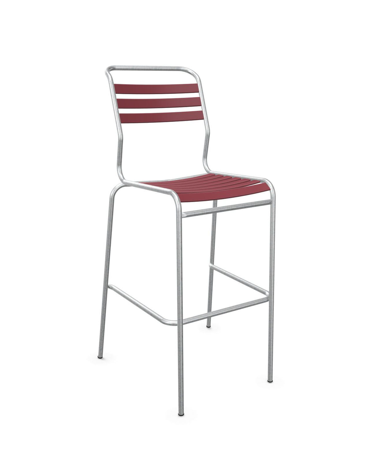 Schaffner Säntis Tabouret de bar à lattes Bordeaux 38 Galvanisé à chaud 02 