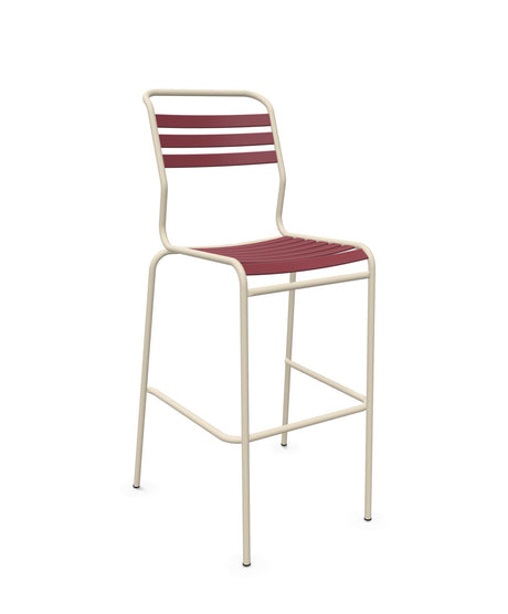 Schaffner Säntis Tabouret de bar à lattes Bordeaux 38 Sable Pastel 15 