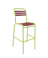Schaffner Säntis Tabouret de bar à lattes Bordeaux 38 Vert Clair 63 